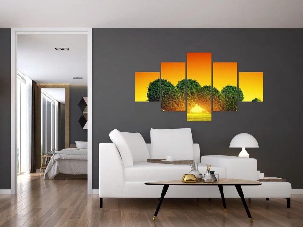 Obraz - Serce w koronach drzew (125x70 cm)