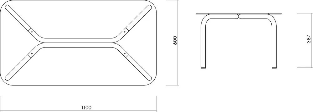 Stolik ze szklanym blatem w kolorze srebra 60x110 cm Uku – noo.ma
