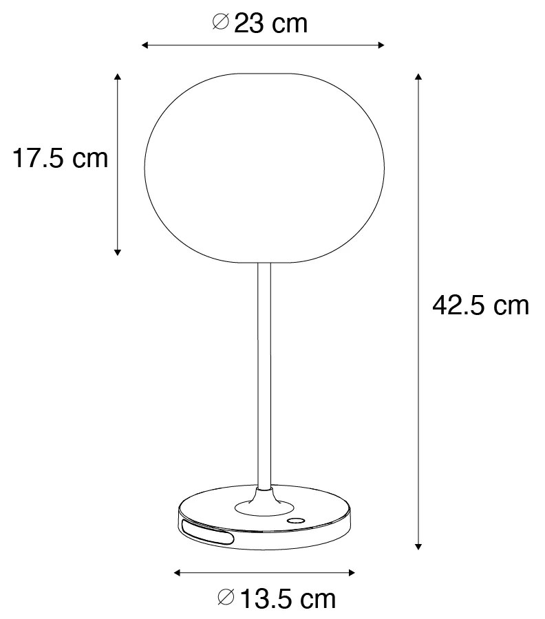 Zestaw 2 nowoczesnych ładowalnych białych lamp stołowych - Maloi