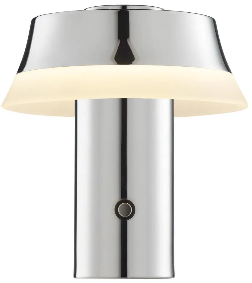 Brilliant - dotykowa, ładowalna i ściemnialna lampka stołowa KINICH LED/2,5W/5V 2700K, błyszczący chrom