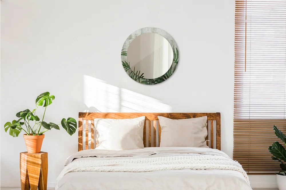 Lustro dekoracyjne okrągłe Liście paproci