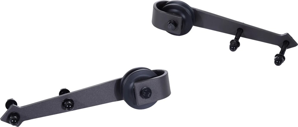 HOMCOM Kompletny zestaw okuć do drzwi przesuwnych, metal, 200 cm, max. 100 kg, Brązowy