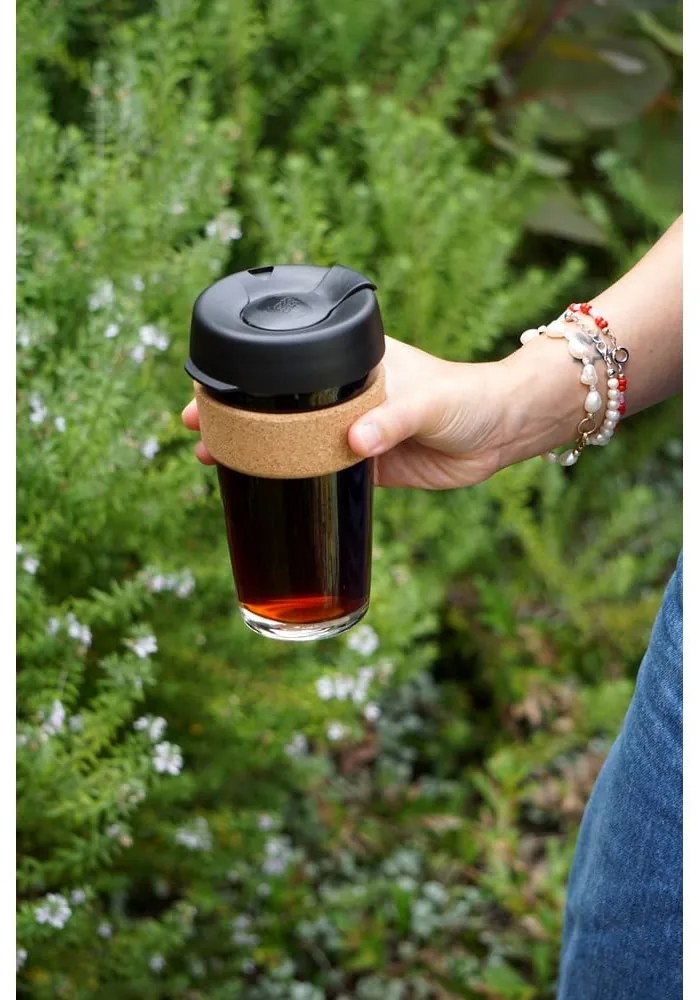 Czarny/brązowy kubek podróżny 454 ml Brew Cork Black L – KeepCup
