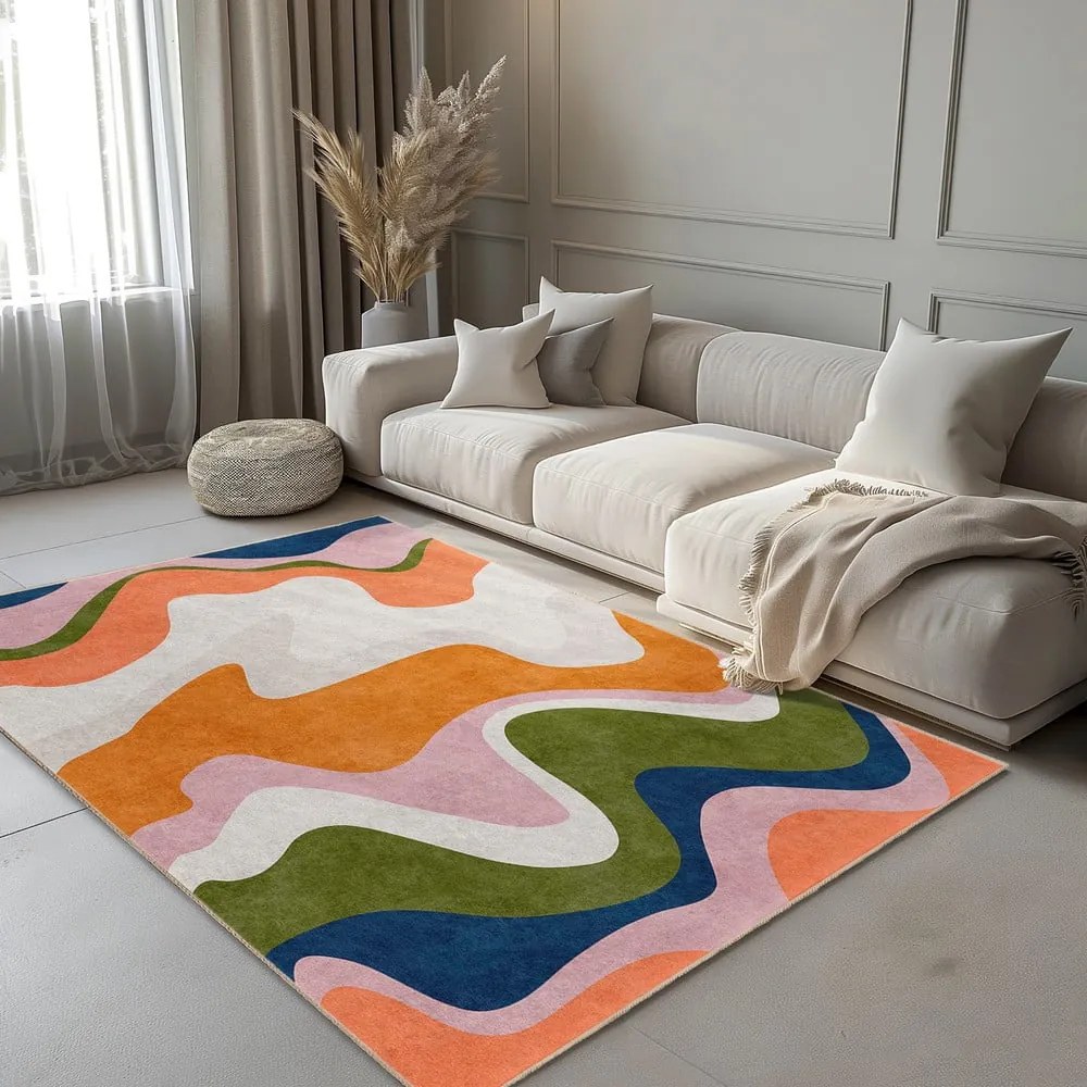 Pomarańczowy chodnik odpowiedni do prania 80x200 cm Squiggly Orange – Mila Home