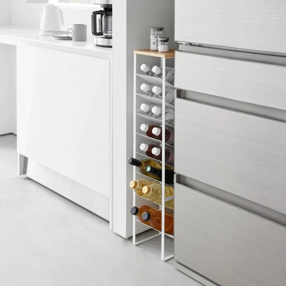Biały metalowy regał na wino liczba butelek 16 20x88,5x19 cm Tower – YAMAZAKI
