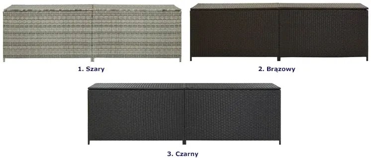 Szara prostokątna rattanowa skrzynia do ogrodu G0-H36