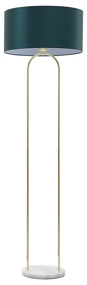 Lampa podłogowa ze stali i marmuru - śr. 45 x wys. 150 cm - Błękit morski - NOUR