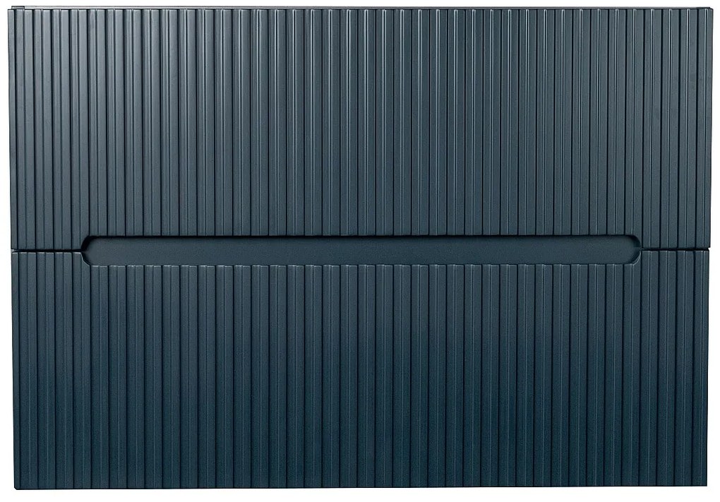 Szafka łazienkowa wisząca  ryflowana niebieska - 80 cm - PAVANI