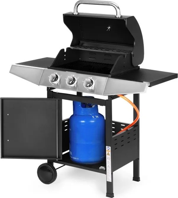 Grill gazowy z pokrywą i termometrem QL-02 na kółkach