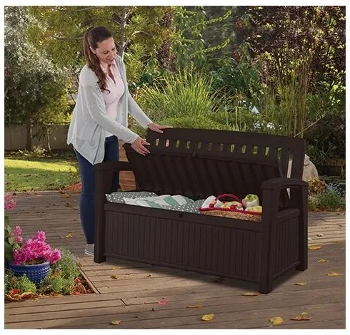 Ławka Patio Bench brązowa, 139 x 63,5 x 88 cm