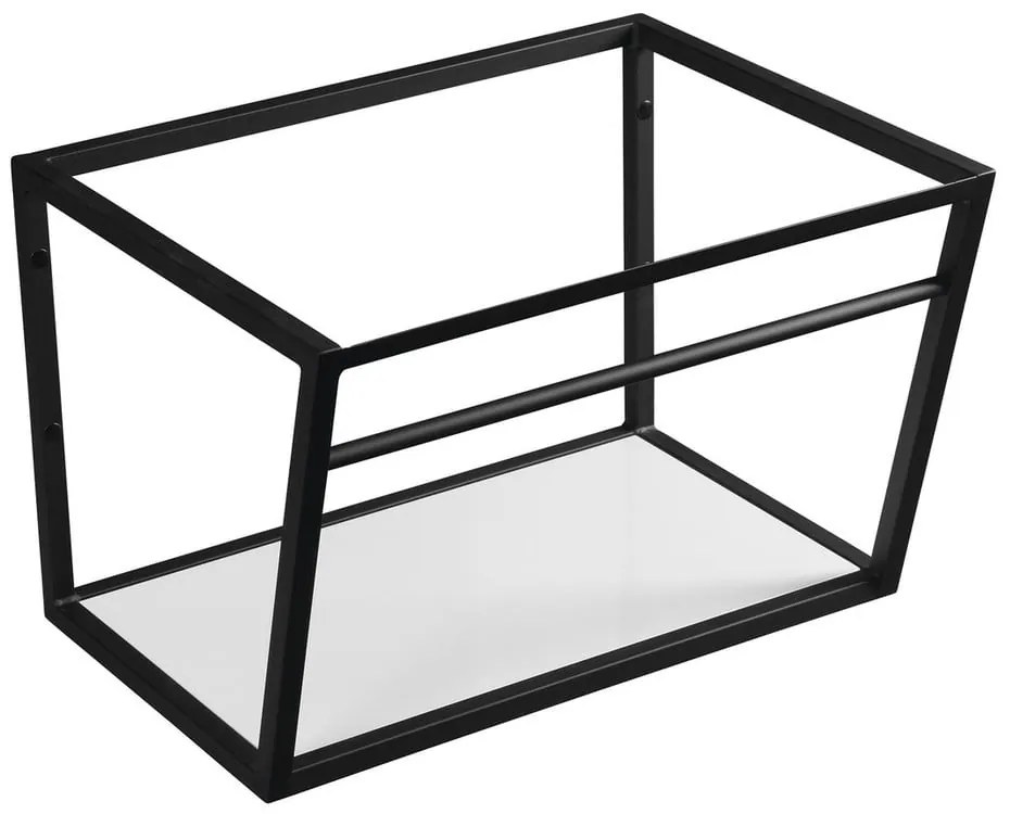 Biało-czarny stalowy wiszący stelaż pod umywalkę 60x40 cm Ska – Sapho