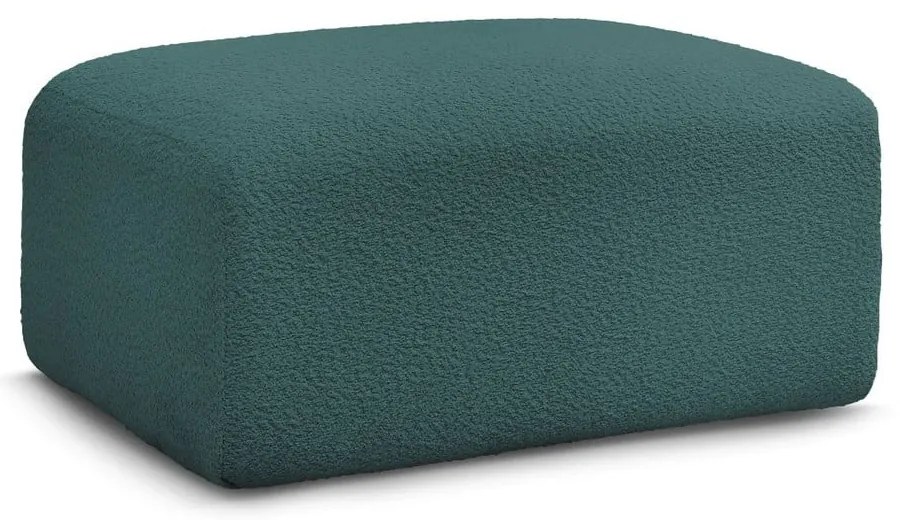 Turkusowy podnóżek z materiału bouclé Tina – Bobochic Paris