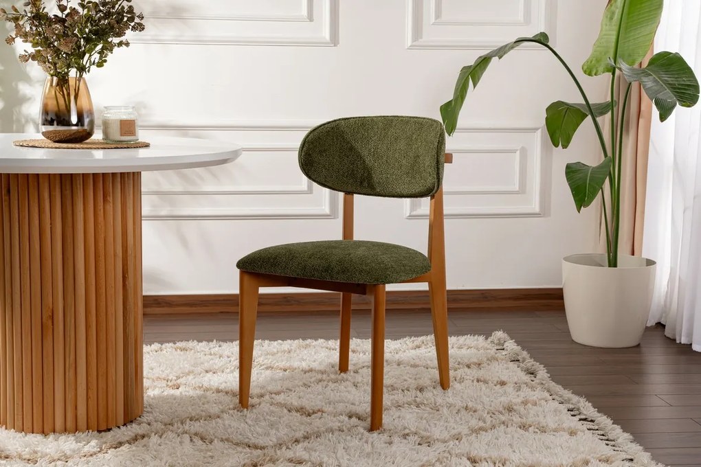 Zestaw krzeseł do jadalni Lionte Green and Dark Oak, 2 szt.