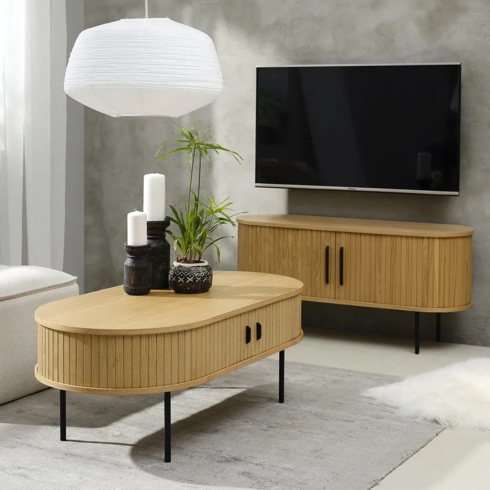 Stolik w dekorze dębu 60x120 cm Nola – Unique Furniture