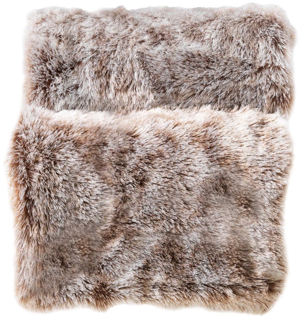 Miękki koc ze sztucznego futra, BEIGE