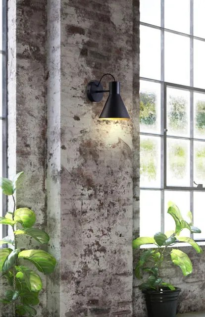Czarny industrialny metalowy kinkiet - K105-Arsin