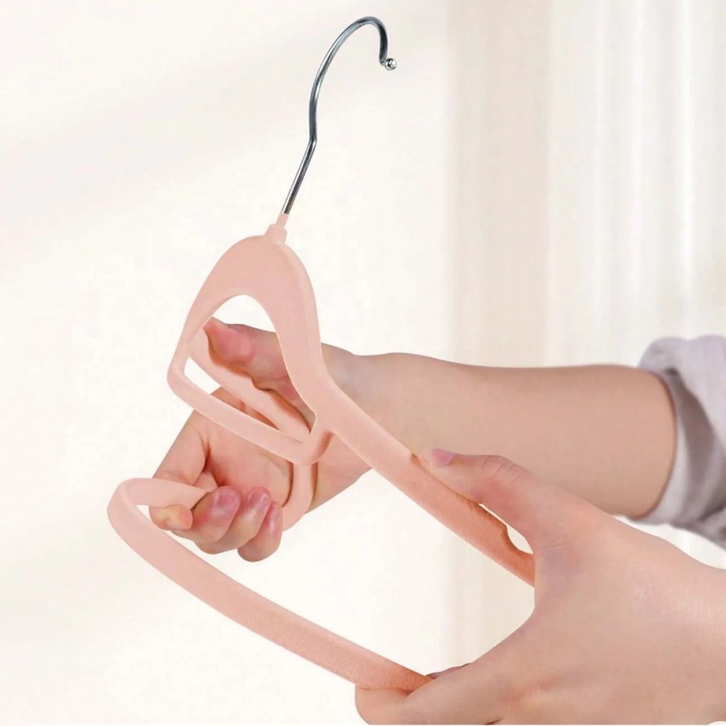 Zestaw wieszaków welurowych MAGIC VELVET 20 szt. różowe