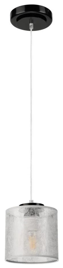 Lampa wisząca na lince ROSA 1xE27/60W/230V czarny/szary