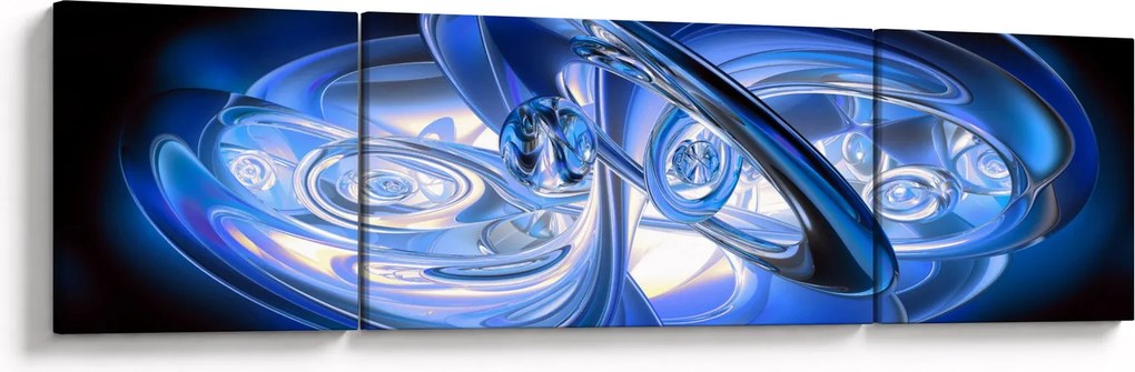 Niebieski abstrakcyjny obraz (170x50 cm)