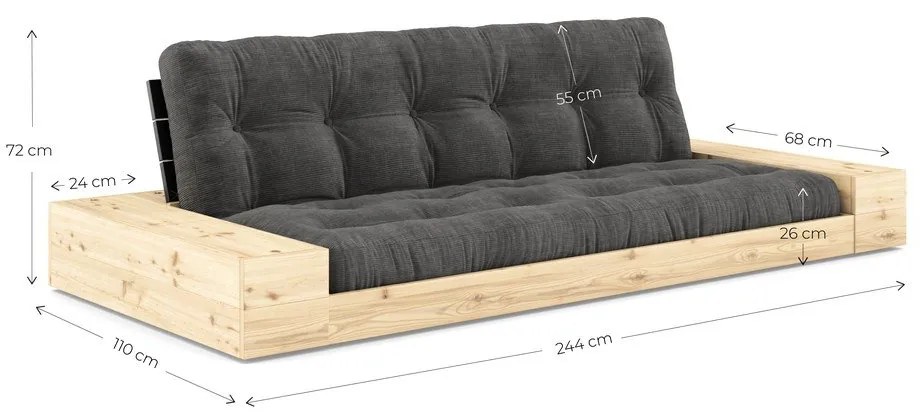 Morska rozkładana sofa 244 cm Base – Karup Design