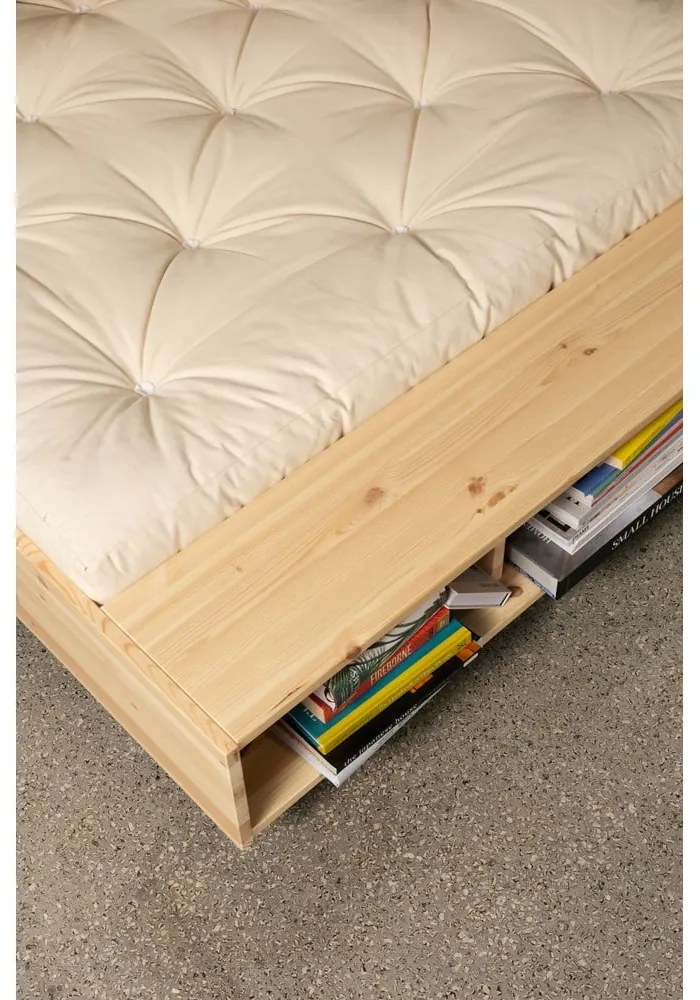 Łóżko dwuosobowe z litego drewna sosnowego ze stelażem 160x200 cm Merge – Karup Design