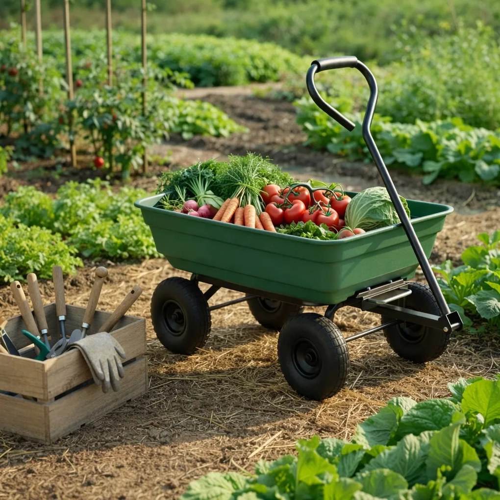 Wózek ogrodowy, transportowy DT-001, 75L, 300 kg - wywrotka 3w1