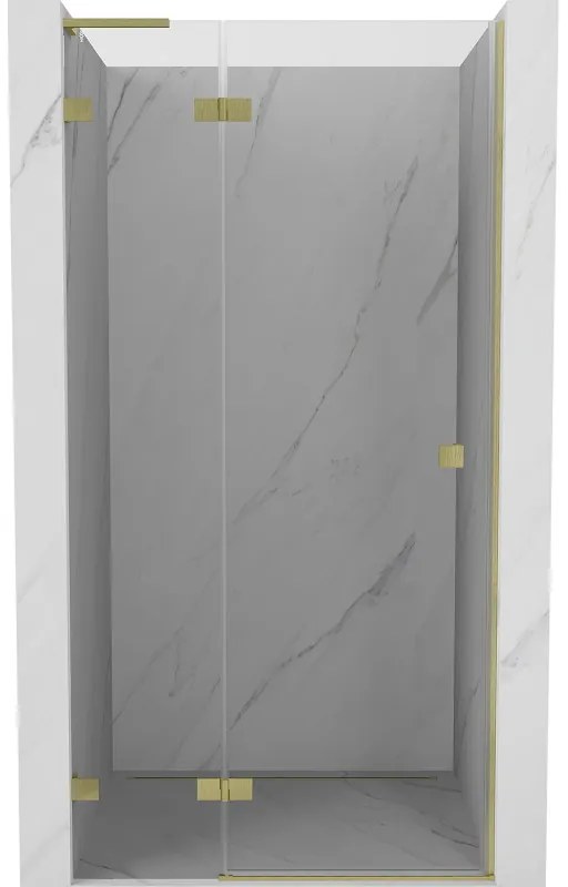 Mexen Lunar L drzwi prysznicowe uchylne lewe 70 cm, transparent, złote szczotkowane - 834L-070-000-55-00-L
