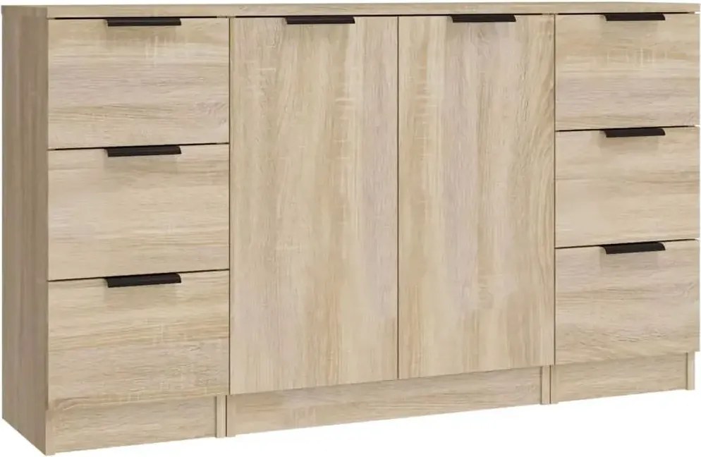 Nowoczesna Komoda Z 6 Szufladami Dąb Sonoma G3-P96