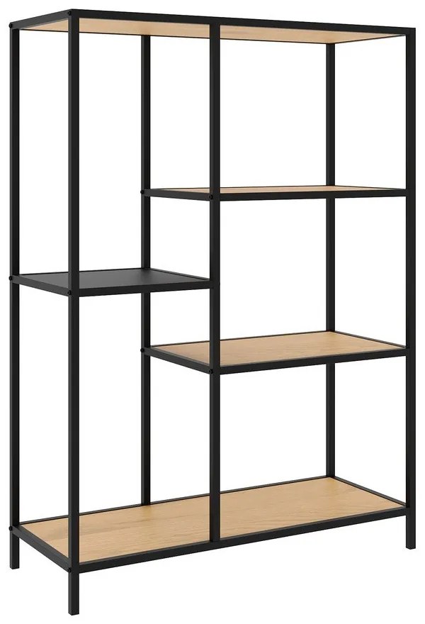 Czarno-naturalny regał w dekorze dębu 80x112x35 cm Altino – Unique Furniture