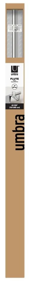 Stalowy regulowany karnisz w kolorze matowego srebra 107 - 305 cm Flute – Umbra