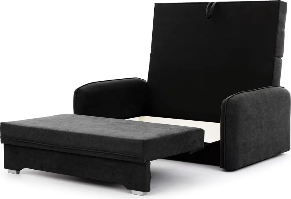 Rozkładana sofa 2-miejscowa LAINE, czarna