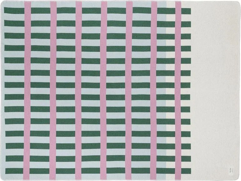 Zielono-różowy koc 160x200 cm Onu – noo.ma