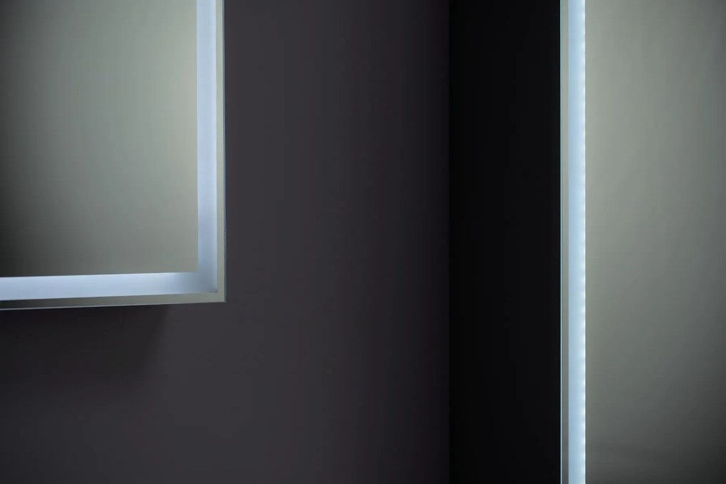 Szafka łazienkowa z lustrem NEO 52 cm czarny mat z oświetleniem LED KROFAM