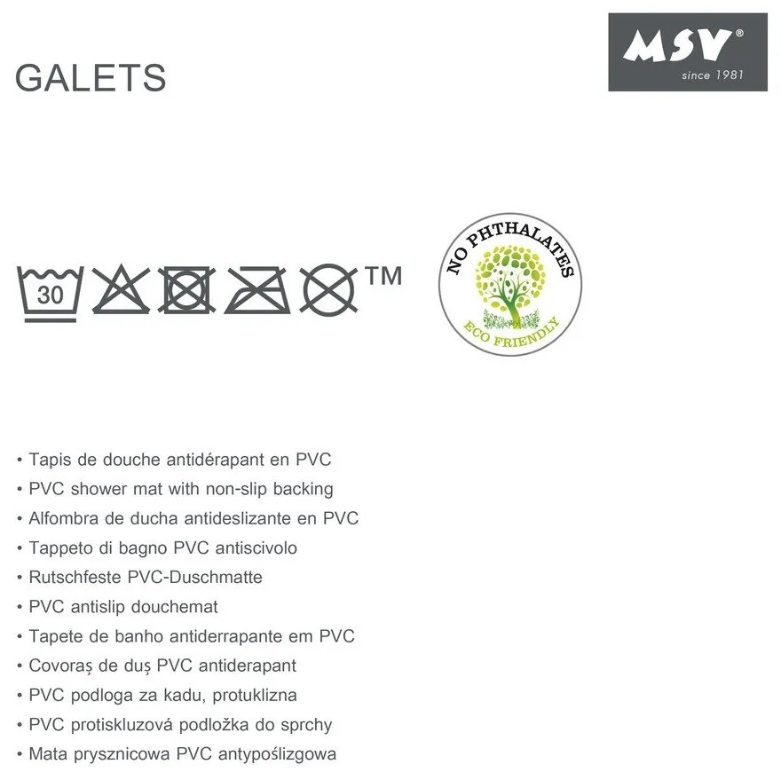 Mata antypoślizgowa do wanny 35x68 cm Galets – MSV