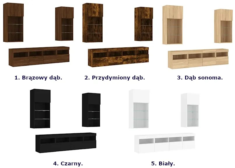 5-częściowy zestaw mebli w kolorze czarnym - Grado