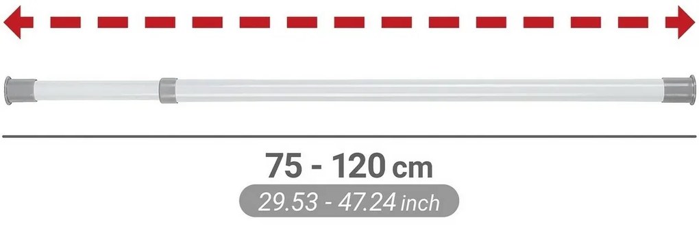 Wenko Zestaw 2 teleskopowych drążków poziomychHerkules, białe