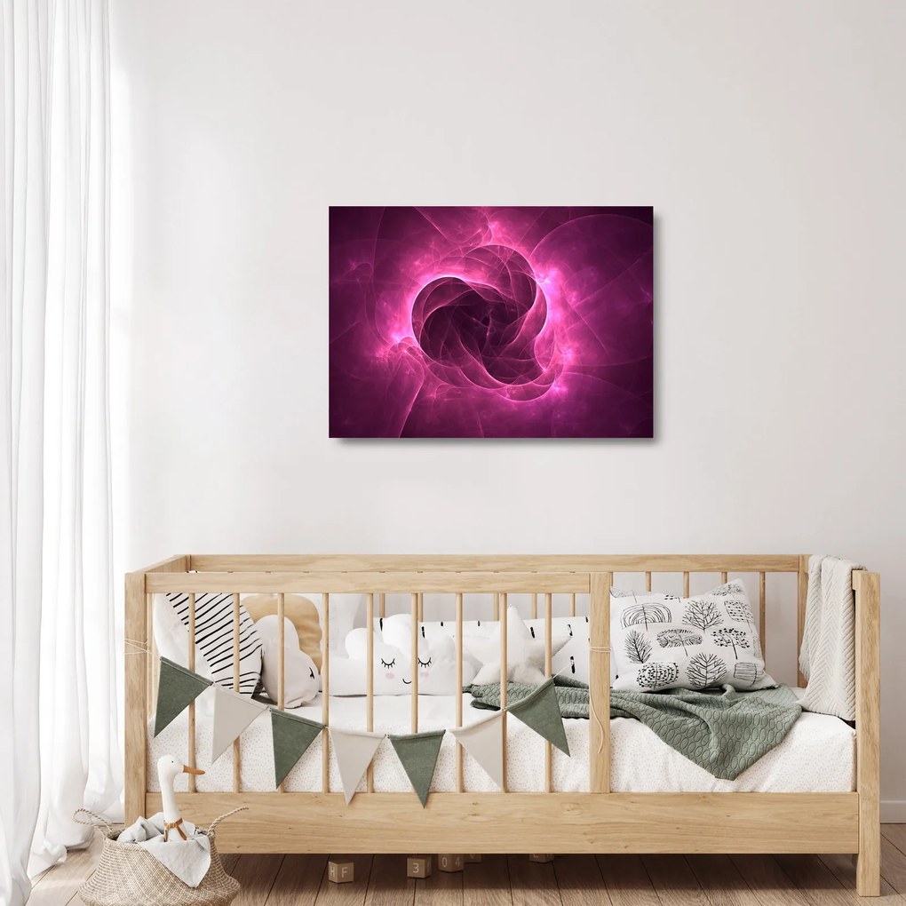 Obraz na szkle - nowoczesna różowa abstrakcja (70x50 cm)