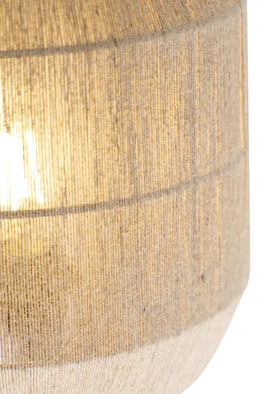 Orientalna lampa ścienna czarna ze sznurkiem jutowym - Riki