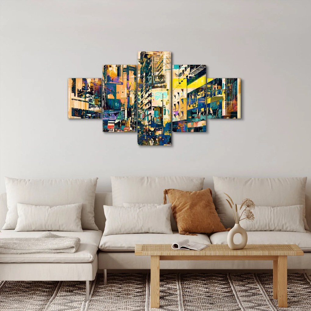 Obraz malowanej abstrakcji (125x70 cm)
