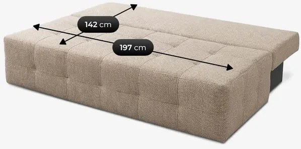 Sofa z Funkcją Spania MORANA Beżowa Szenil Nowoczesna