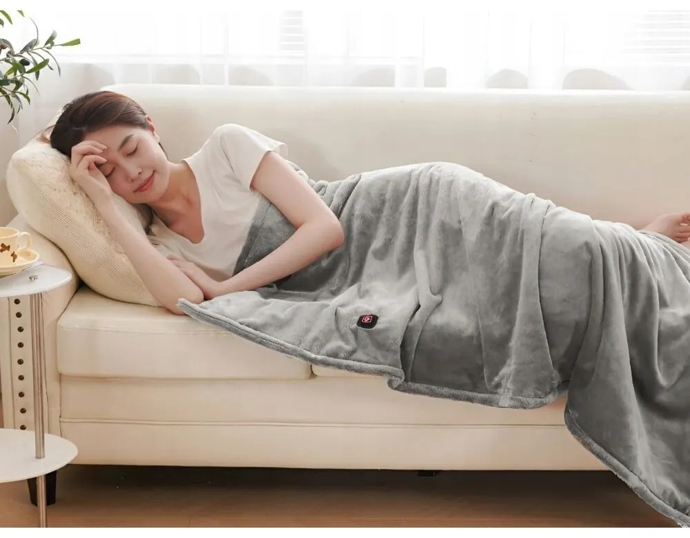 Elektryczny koc ogrzewany z zamkiem błyskawicznym