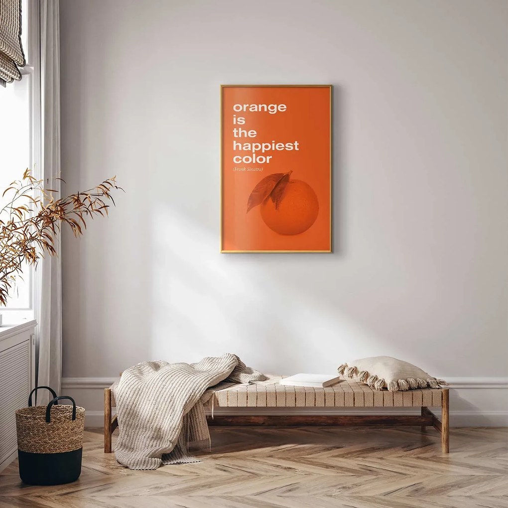 Plakat The Happiest Colour 60x90 cm z ramą złotą bez marginesu ARTGEIST B