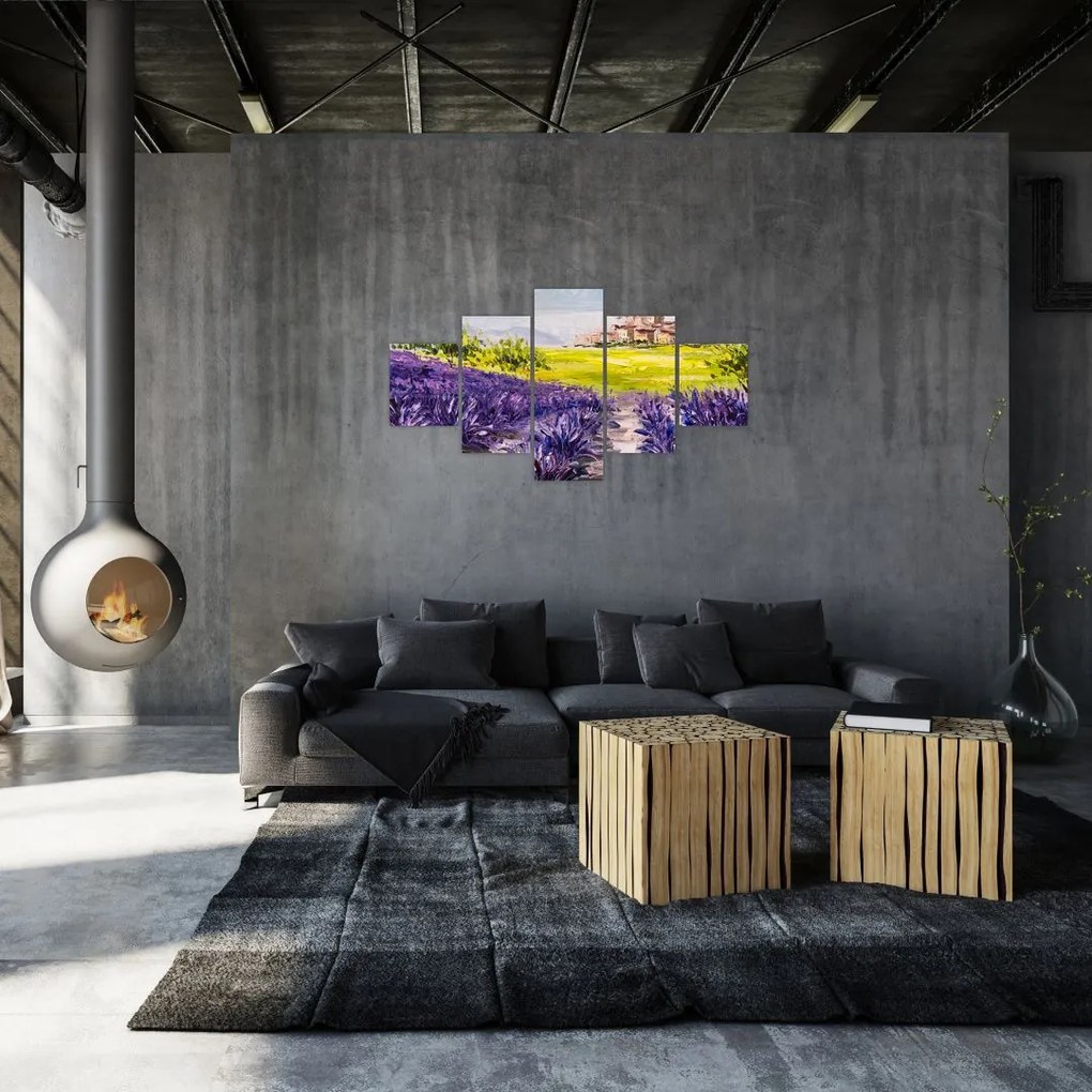 Obraz - Prowansja, Francja, malarstwo olejne (125x70 cm)