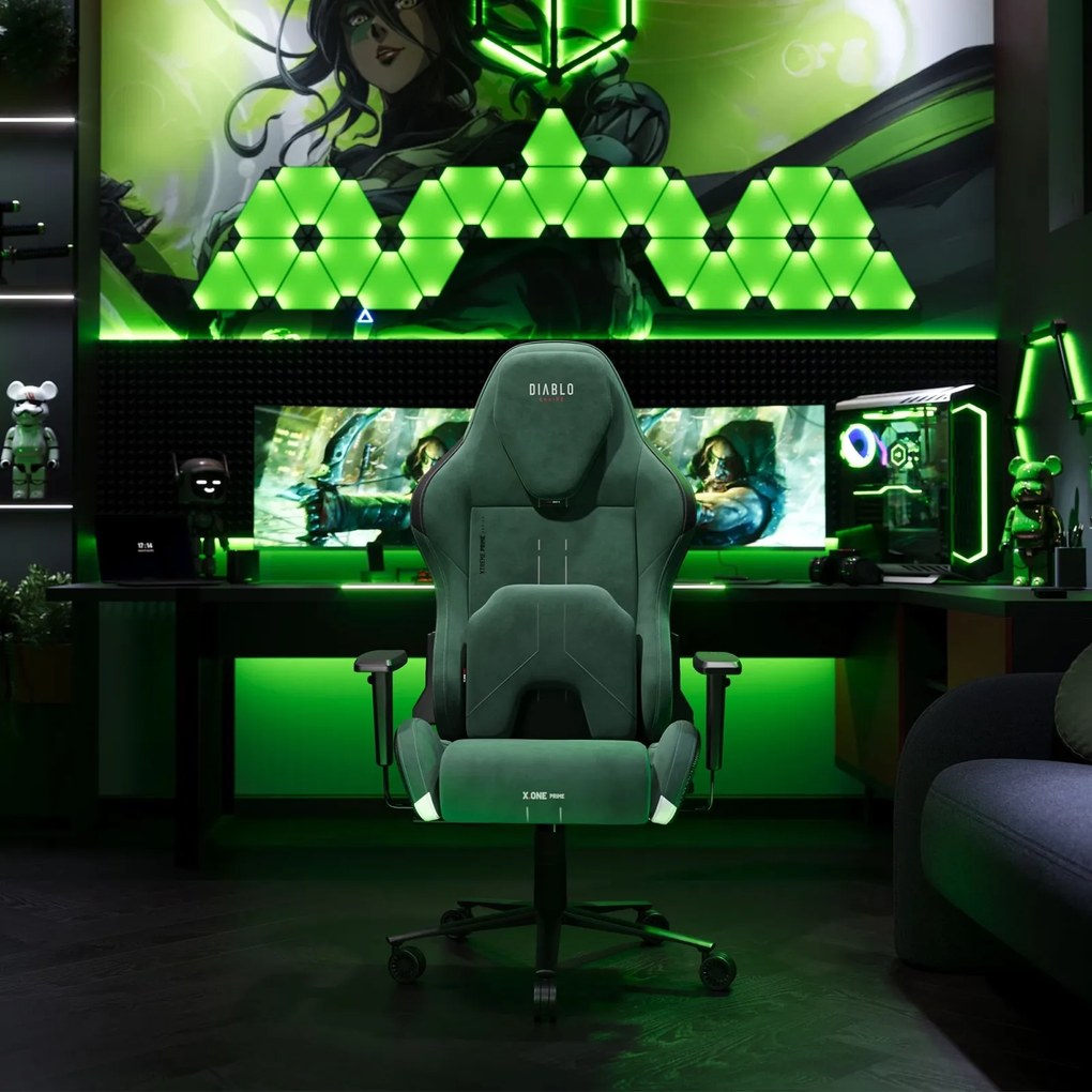 Fotel gamingowy materiałowy Diablo X-One Prime Normal Size, Forest Green