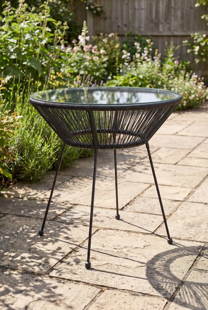 Stolik ogrodowy ze szklanym blatem E1-W55