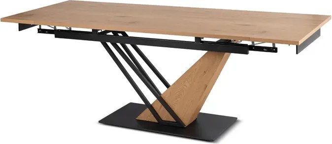 Stół Rozkładany Prostokątny REX 160-220 cm Dąb/Czarny Loft