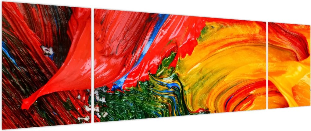 Obraz - Niebieska abstrakcja za pomocą pędzla (170x50 cm)