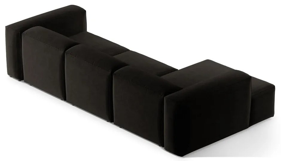 Czarny narożnik (lewostronny/z szezlongiem) Bergamo – Cosmopolitan Design