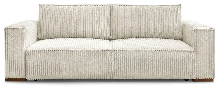 Beżowa sztruksowa rozkładana/ze schowkiem sofa 244 cm Chelsea – Bobochic Paris
