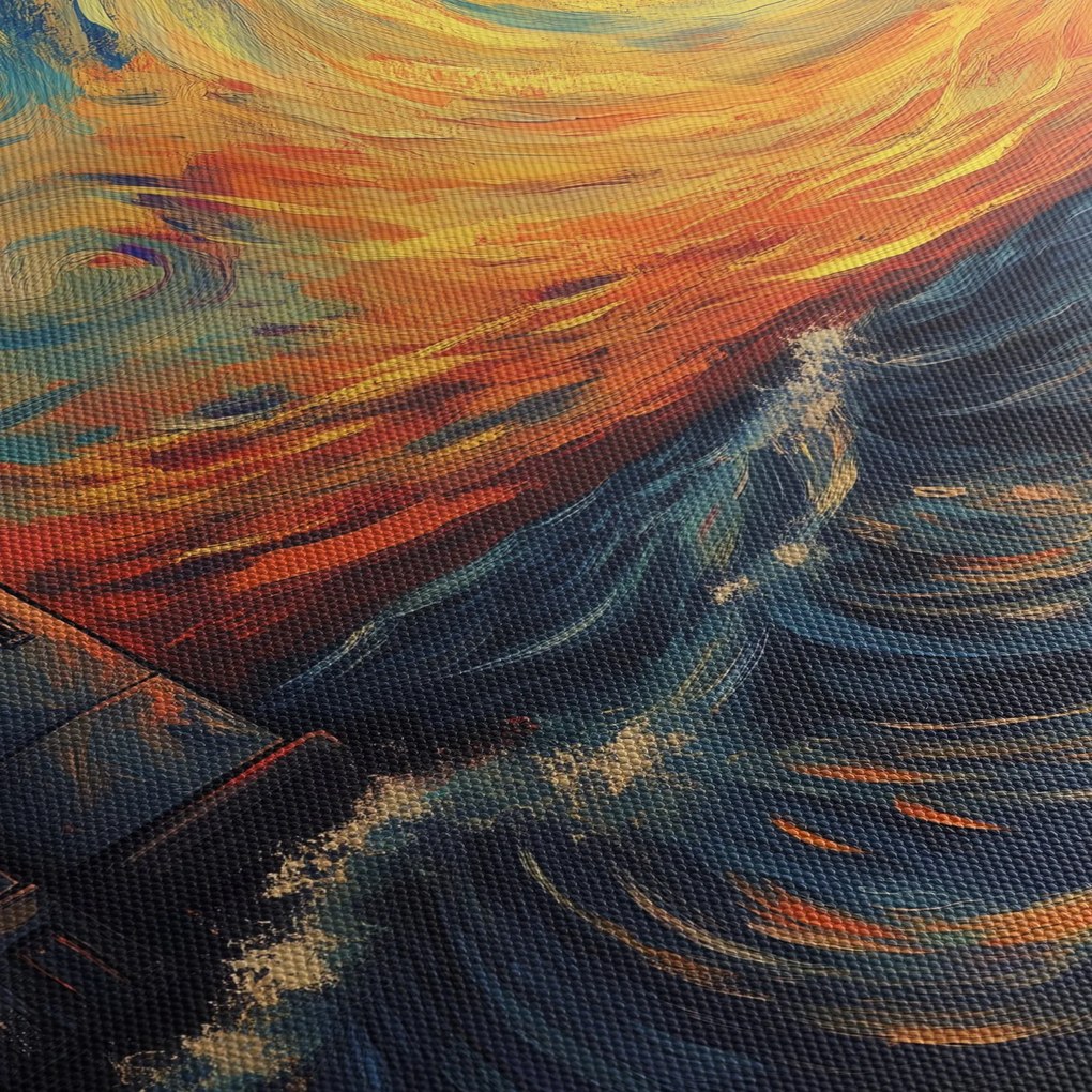 Obraz - Latarnia morska w falach (z zegarem) (90x30 cm)